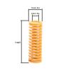 Torsion Spring, 2-Coil, Light-Load Compression Die Spring, Yellow, 15 mm ID, 30 mm OD, 25–100 mm Length, 55 mm view 3