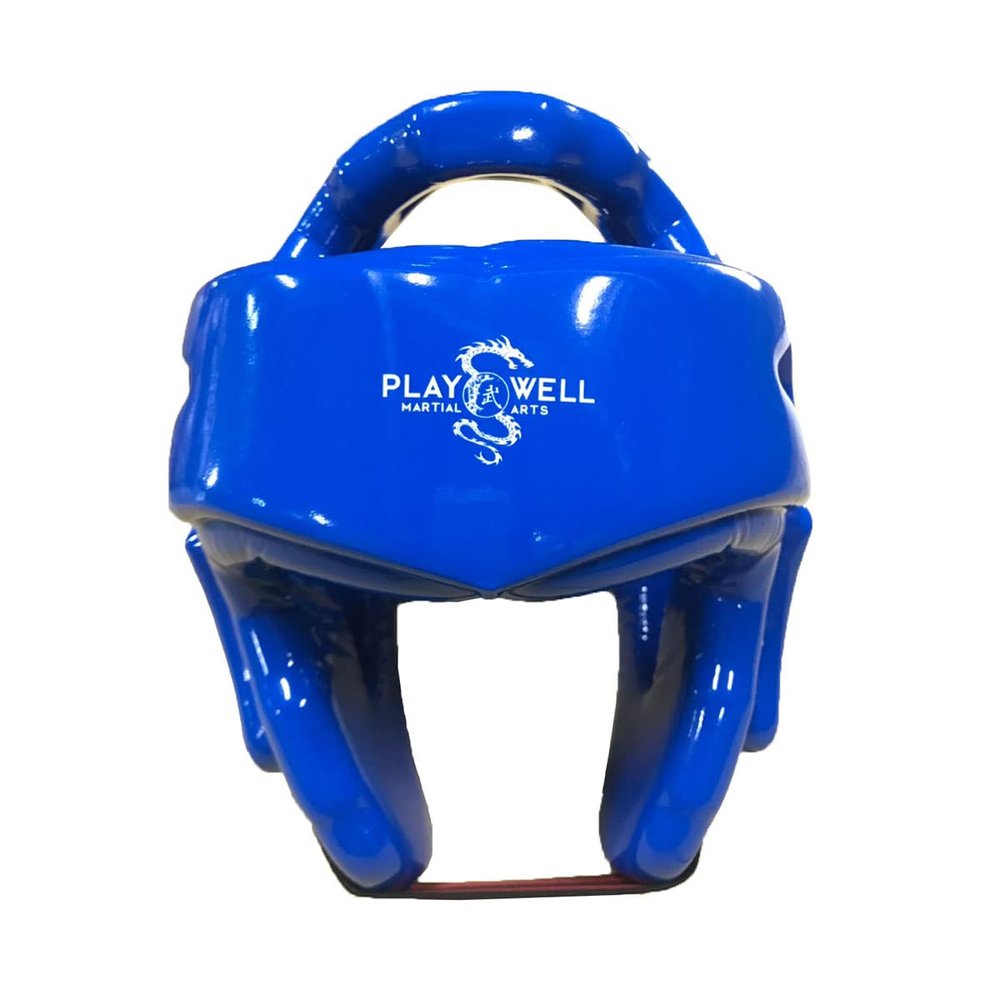 Martial Arts Ultimate Sparring Head Guard, Blue, Double-Layered (M)