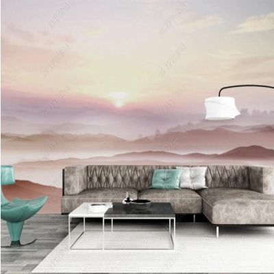 3D Sunrise Mountain Peak Zen Landscape Nonwoven Photo Wallpaper, 200 x 140 cm