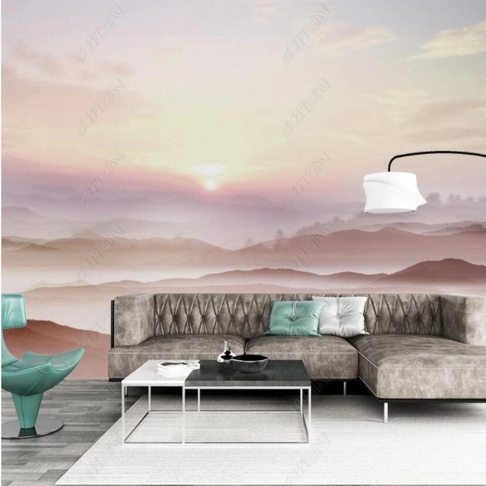 3D Sunrise Mountain Peak Zen Landscape Nonwoven Photo Wallpaper, 200 x 140 cm