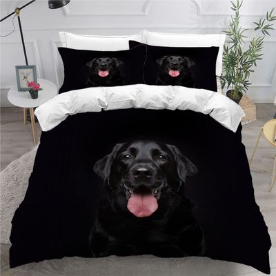 NYSMGS Black Labrador Kids' Bedding Set, 135 x 200 cm