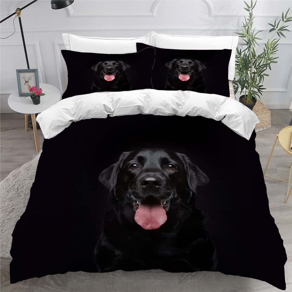 NYSMGS Black Labrador Kids' Bedding Set, 135 x 200 cm