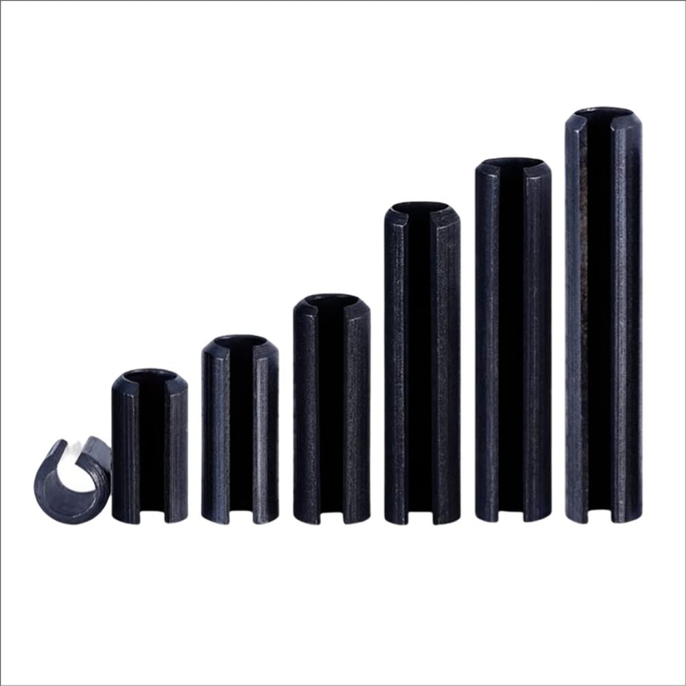 5 Black Carbon Steel Spring Pins, M12 x 90 mm