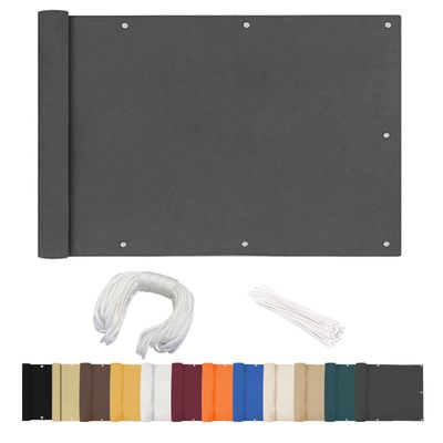 Linmssd Balcony Privacy Screen, No Drilling, 80 x 950 cm, Anthracite
