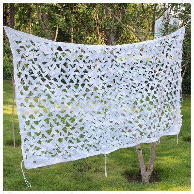 Da0pxer White Camouflage Net, Sun Shade, 2/3/4/5/6 m, Reinforced Camo Shade Net, 7 x 9 m (26.2 x 29.5 ft)