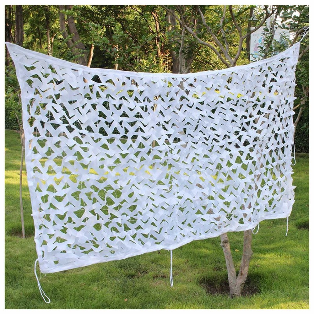 Da0pxer White Camouflage Net, Sun Shade, 2/3/4/5/6 m, Reinforced Camo Shade Net, 7 x 9 m (26.2 x 29.5 ft)