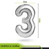 Number Balloon, Silver, 100cm, Birthday Decoration, Kids' Birthday Decor, Anniversary, Gift (Number 3) view 3