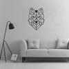 Geometric Metal Wolf Head Wall Art, Matte Black view 3