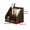 FURUIWUFENG Wooden Bookends, Desktop Storage Organizer, File Rack, Magazine and Newspaper Holder view 2
