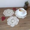 XQIGI 5-Piece Handmade Round Cotton Crochet Lace Doily Set, Small view 4