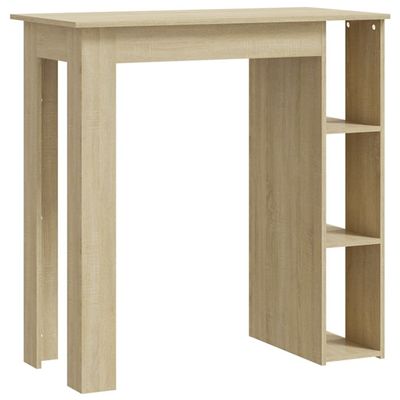 vidaXL Bar Table with Shelves, Sonoma Oak, 40.2 x 19.7 x 40.7 in