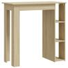 vidaXL Bar Table with Shelves, Sonoma Oak, 40.2 x 19.7 x 40.7 in view 1