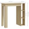 vidaXL Bar Table with Shelves, Sonoma Oak, 40.2 x 19.7 x 40.7 in view 3