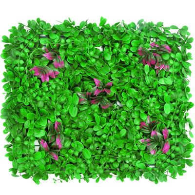QIAOH Artificial Hedge Plant Wall, 24 Pieces, Artificial Boxwood Panels with UV Protection for Indoor and Outdoor Use, Fence Privacy Screen, Grass Wall, Green Background