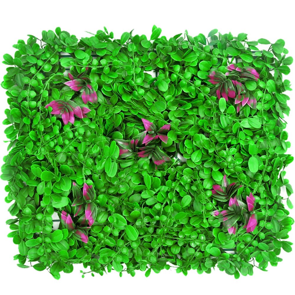QIAOH Artificial Hedge Plant Wall, 24 Pieces, Artificial Boxwood Panels with UV Protection for Indoor and Outdoor Use, Fence Privacy Screen, Grass Wall, Green Background
