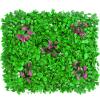 QIAOH Artificial Hedge Plant Wall, 24 Pieces, Artificial Boxwood Panels with UV Protection for Indoor and Outdoor Use, Fence Privacy Screen, Grass Wall, Green Background view 1