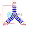 2 x You.S Original RGV Y-Shaped Hose Connectors, 4x6x4 mm Reducers view 4