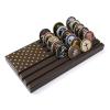 PiaoHao American Flag Coin Holder, 6 Rows, Military Challenge Coin Display, Holds 30–36 Coins, Natural Solid Wood view 1
