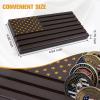 PiaoHao American Flag Coin Holder, 6 Rows, Military Challenge Coin Display, Holds 30–36 Coins, Natural Solid Wood view 2