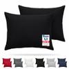 Komfortec Pillowcase Set of 2 – 100% Microfiber, Soft & Breathable, Zipper Closure, Black, 16 x 24 in view 1