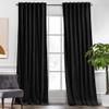 KGORGE Black Velvet Blackout Curtains, 244 cm, 2 Panels view 1