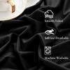 KGORGE Black Velvet Blackout Curtains, 244 cm, 2 Panels view 2