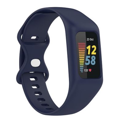 FONREST One-Piece Silicone Bumper Band for Fitbit Charge 6/5/4/3/SE, Dark Blue
