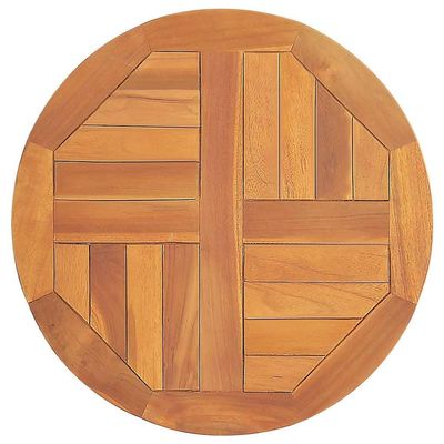 vidaXL Solid Teak Tabletop, Round, 50 cm, 2.5 cm Thick