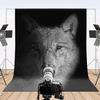 Gezu Wolf Bedding Set 220 x 240 cm, Gray and Black, Reversible 3D-Printed Microfiber Duvet Cover with 2 Pillowcases view 2