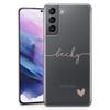 TULLUN Personalized Phone Case for Samsung Galaxy S22 Plus 5G – Clear Soft Gel, Rose Gold Name & Heart view 1