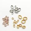 FOUFA 100-Piece Oval Stainless Steel Jump Rings, Gold/Rose Gold view 2