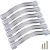 Sinyiol Crystal Handles for Doors, Drawers and Cabinets, 6-Pack, Modern European Style, Square Cut, Rhinestones, Silver, 12.7 cm Hole Spacing view 1