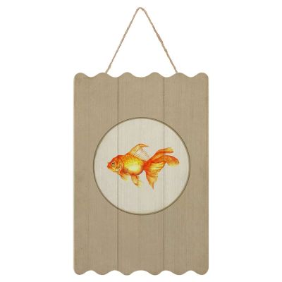 by Unbranded Goldfish Hanging Wooden Sign with Rope, Wall Decor, Rustic Quote Sign, 8 x 12 in
