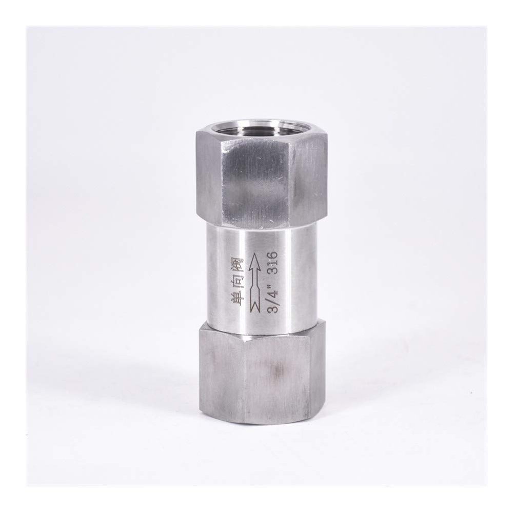 JIYAMI'EN EL 3/4" BSP Female 1-Way Spring Check Valve, Inline, 316 Stainless Steel