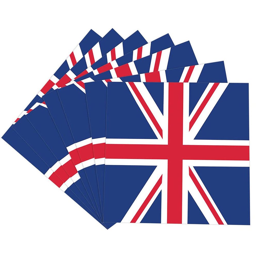 16 Union Jack Paper Napkins, 16.5 cm, British Flag Party Decorations