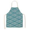 Aquamarine Beige Geometric Cooking Apron, Cotton and Linen, Adjustable, 55 x 68 cm view 1