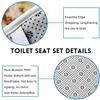 3-Piece Anti-Slip Memory Foam Bathroom Rug Set, 3D Marble Pattern, Black, 40 × 60 cm view 3