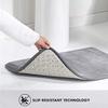 3-Piece Anti-Slip Memory Foam Bathroom Rug Set, 3D Marble Pattern, Black, 40 × 60 cm view 4