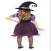 FIESTAS GUIRCA Shiny Purple Witch Costume with Rhinestone Dress and Hat for Girls Ages 5–6 view 2