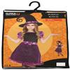 FIESTAS GUIRCA Shiny Purple Witch Costume with Rhinestone Dress and Hat for Girls Ages 5–6 view 3