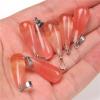 1–10 pcs Long Water Drop-Shaped Stone Pendant Charms, 10 × 26 mm, Polished Multicolor, Watermelon view 3