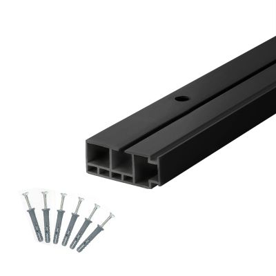 Seiletech.de 4 m Single-Track Curtain Track, PVC, Black, with Mounting Hardware