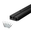 Seiletech.de 4 m Single-Track Curtain Track, PVC, Black, with Mounting Hardware view 1