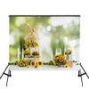 Kate Backdrops Outdoor Spring Sunflower Photography Backdrop, Farm Scene, Microfiber Portrait Studio Prop, 10 x 10 ft / 3 x 3 m view 2