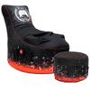 Gamewarez Crimson X-Ray Bean Bag Bundle, Gaming Bean Bag with Matching Ottoman, Black-Red view 1