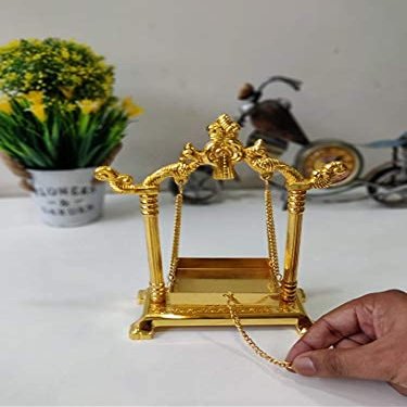 Frienemy Aluminum Laddu Gopal Idol, 8 x 6.5 x 2.5 in, Gold
