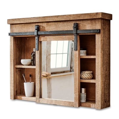 Loberon Taylors Island Mirror Cabinet, Brown