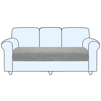 SHUOJIA Stretch Sofa Seat Cushion Cover, Non-Slip Jacquard, Light Gray, 3-Seater
