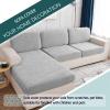 SHUOJIA Stretch Sofa Seat Cushion Cover, Non-Slip Jacquard, Light Gray, 3-Seater view 3