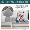 SHUOJIA Stretch Sofa Seat Cushion Cover, Non-Slip Jacquard, Light Gray, 3-Seater view 4